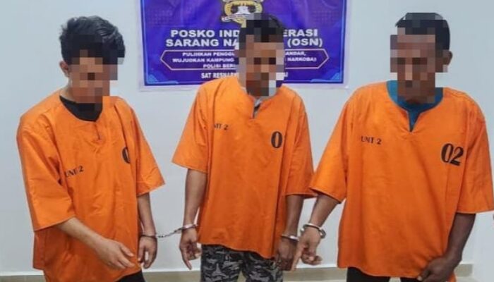 Polsek Sungai Sembilan Gelar Razia Sarang Narkoba, Tiga Orang Diamankan Bersama Barang Bukti