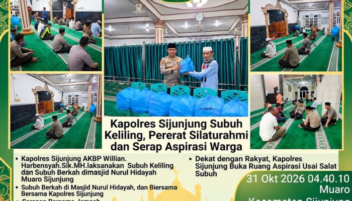 Kapolres Sijunjung Subuh Keliling, Pererat Silaturahmi dan Serap Aspirasi Warga
